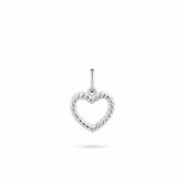 Gisser Jewels - Hanger excl. Collier - Hart open gedraaid - 12mm x 12mm - Gerhodineerd Zilver 925