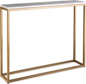 Sidetable wit marmer - goud onderstel - 100 x 20 cm