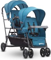 Joovy Big Caboose Graphite - Triple Kinderwagen - drie kinderen wandelwagen - turquoise
