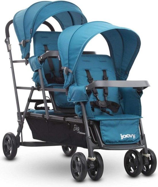 Joovy Big Caboose Graphite - Triple Kinderwagen - drie kinderen wandelwagen  - turquoise | bol.com