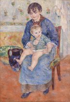 Kunst: Jonge moeder van Pierre-Auguste Renoir. Schilderij op aluminium, formaat is 45x100 CM