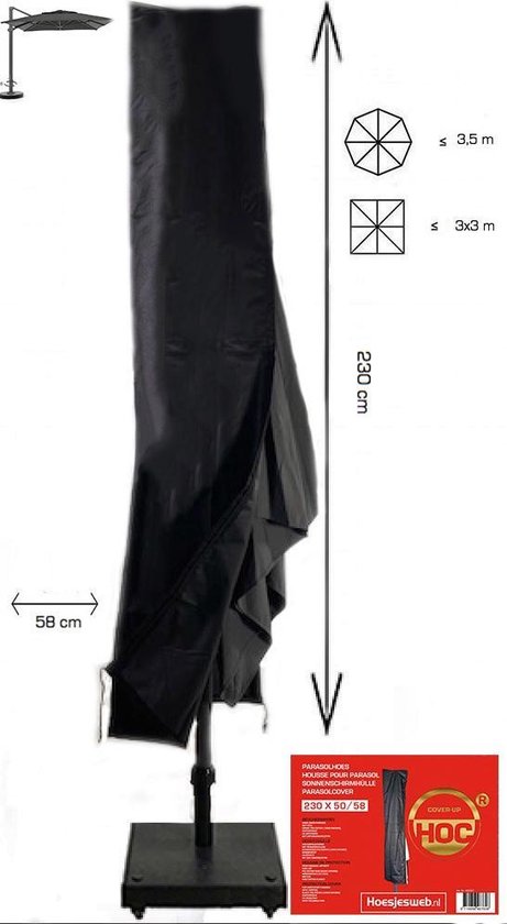 Parasolhoes - ronde zweefparasols t/m ø 3,5 m- vierkante zweefparasols t/m  3mx3m -... | bol.com