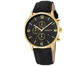 KUNHUANG Geneva Horloge Heren Zwart/Goud Quartz 41mm