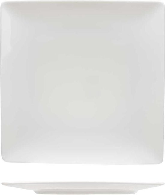 Azia  Dessertborden Vierkant  - 20x20cm   - Aardewerk - (Set van 6) En Yourkitchen E-kookboek - Heerlijke Smulrecepten