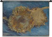 Wandkleed Vincent van Gogh - Zonnebloemen - Schilderij van Vincent van Gogh Wandkleed katoen 60x45 cm - Wandtapijt met foto