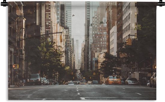Wandkleed Straten - Straat in New York Wandkleed katoen 120x80 cm - Wandtapijt met foto
