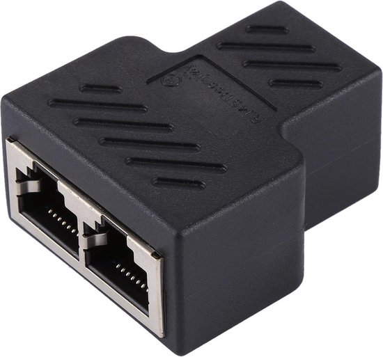 Netwerk kabel splitter (RJ45/ISDN) - Zwart