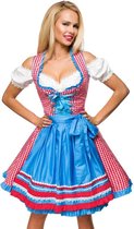 Dirndline Kostuum jurk -2XL- Traditional Dirndl Oktoberfest Rood/Blauw