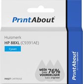 PrintAbout huismerk Inktcartridge 88XL (C9391AE) Cyaan Hoge capaciteit geschikt voor HP