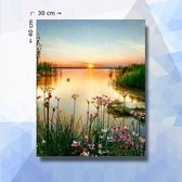 Diamond Painting pakket Zonsondergang Meer - ronde steentjes - 30 x 40 cm