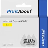 PrintAbout huismerk Inktcartridge BCI-6Y Geel geschikt voor Canon