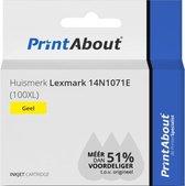 PrintAbout huismerk Inktcartridge 100XL (14N1071E) Geel Hoge capaciteit geschikt voor Lexmark