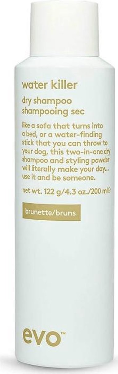 Evo water killer droog shampoo brunette 200ML - Droogshampoo vrouwen - Voor