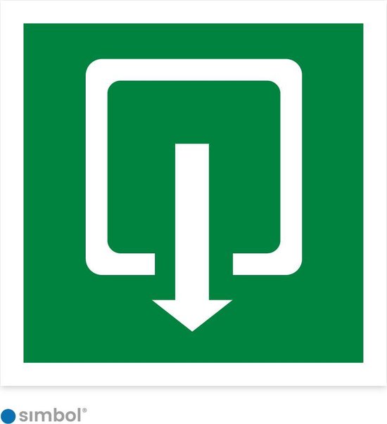 Simbol - Autocollant Sortie de Secours - Qualité Durable - Format 20 x 20 cm.
