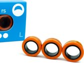 FinGears Original - Magnetische ringen - Supersterke magneet fidget - Oranje/zwart - L