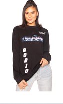 LA Sisters Long Sleeve 90210 Tee Black Size M