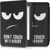 kwmobile hoes geschikt voor Tolino Page 2 - Magnetische sluiting - E reader cover in wit / zwart - Don't Touch My E-Reader design