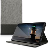 kwmobile hoes voor Samsung Galaxy Tab A 10.1 (2019) - Slanke tablethoes met standaard - Tablet cover in grijs / zwart
