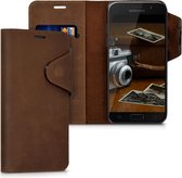 kalibri telefoonhoesje voor Samsung Galaxy A5 (2017) - Hoesje met pasjeshouder en standaard - bruin - Wallet case