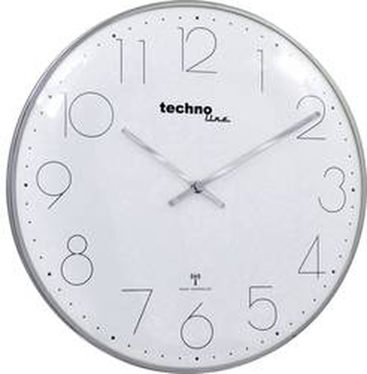 Techno Line WT 8235 chrom-optik Wandklok Zendergestuurd 350 mm x 25 mm Chroom