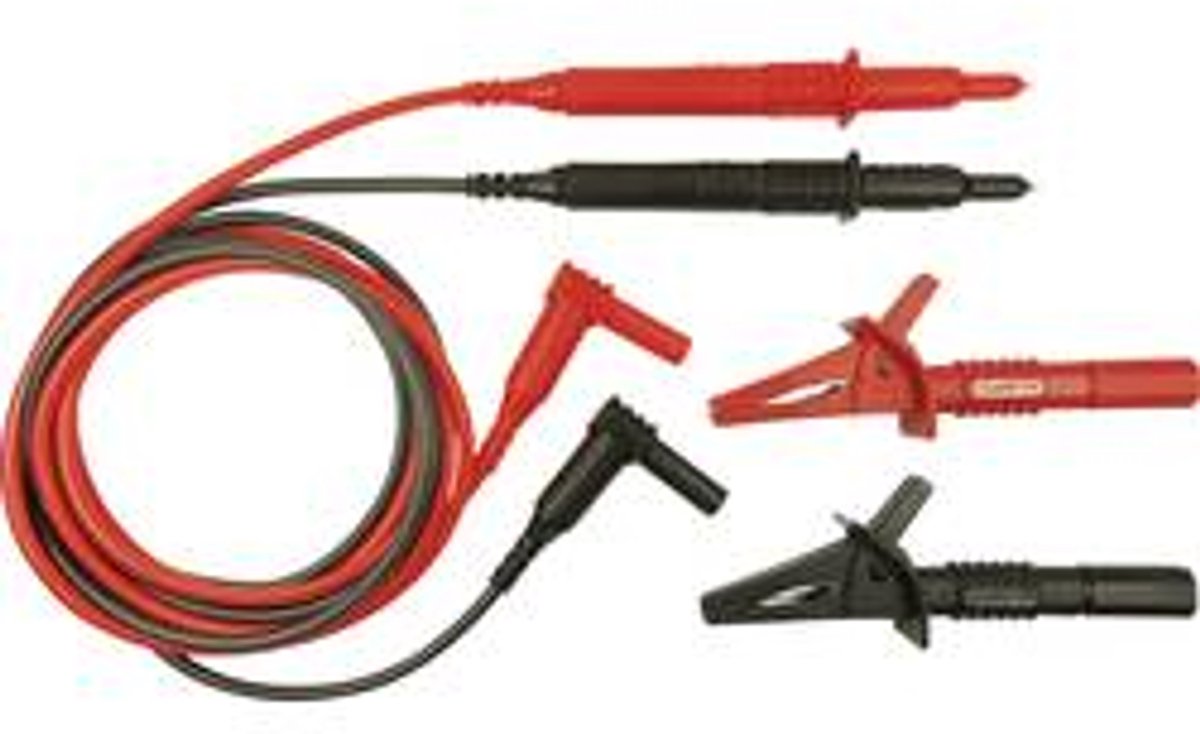 Cliff CIH29890 Veiligheidsmeetsnoerenset Stekker 4 mm Testpunt 1.50 m Rood, Zwart 1 stuk(s)