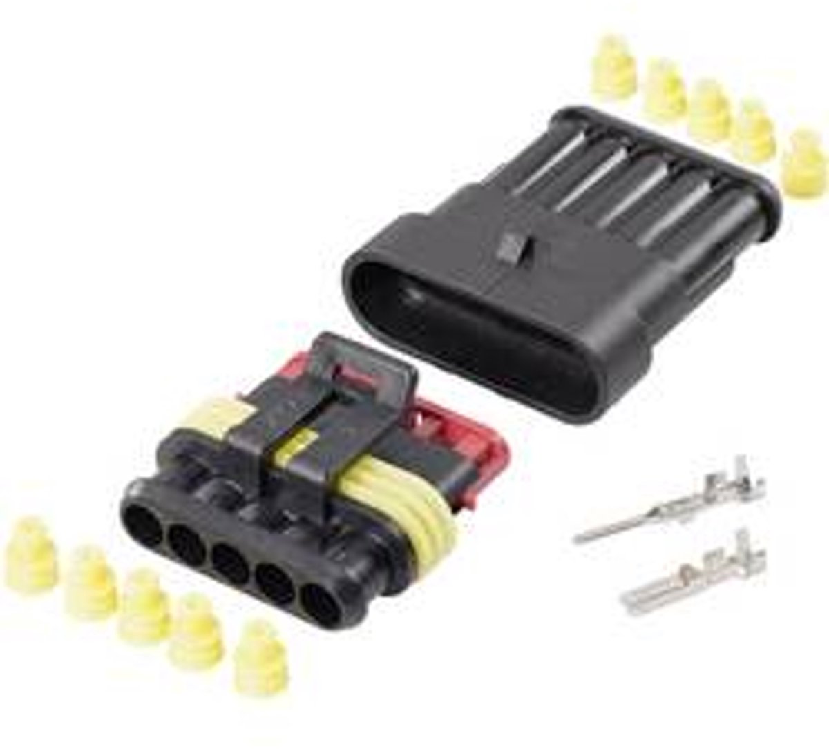 TE Connectivity 30S006 Superseal set AMP-Superseal 1.5mm Series Totaal aantal polen: 5 Rastermaat: 6 mm Inhoud: 1 set(s