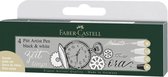 Faber-Castell - Pitt Artist Pen - Zwart en wit - 4st. - set - FC-167151