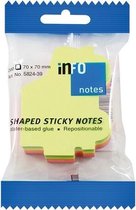 Info shaped sticky notes 54x68 'auto' assorti 200 vel