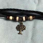 Wellness-House | Armband Tree of Life Zwart Brons | Tree of Life | Levensboom | Immitatie Leer | Zen Armband | Zen Sieraden | Zen Cadeau