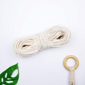 MacramÃ© touw triple twist - 5 mm - 30 meter - Naturel - 100% natuurlijk katoenkoord - MacramÃ© koord