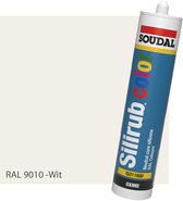 Siliconen Kit Sanitair - Soudal - Keuken - Voor binnen & buiten - RAL 9010 Wit - 300ml koker