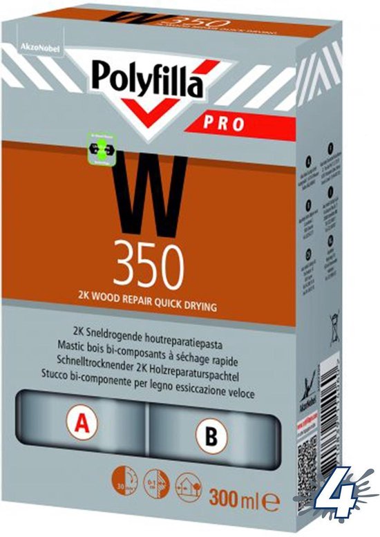 Polyfilla Pro Houtreparatie W360 2K Reparatiepasta (2in1) 250ml
