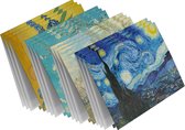 Wenskaarten set Van Gogh - 12 dubbele kaarten met enveloppen - zonder boodschap