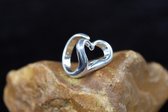 Wellness-House | Zilveren (925st) Ring Heart |925st Zilveren Ring | In Maat Verstelbaar | Hart | Liefde | Unisex