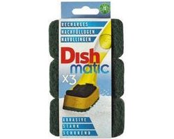 Dishmatic Schuursponsjes Navulling | 3 Sponsjes | Voor Afwasborstel Met Zeep Dispenser