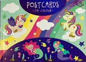 Kleur 20 Postkaarten voor Kinderen - Unicorns en zeemeerminnen - Ansichtkaarten - Knutselen voor kinderen - Kerstkaart