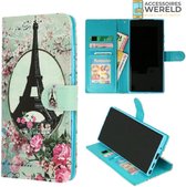 Bookcase Eifeltoren Turquoise Groen  - Samsung Galaxy A41  - Portemonnee hoesje