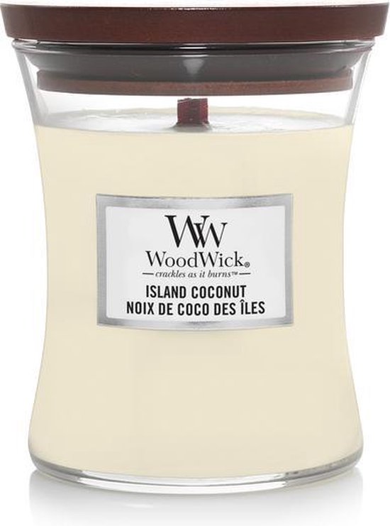 WoodWick Hourglass Medium Geurkaars - Island Coconut