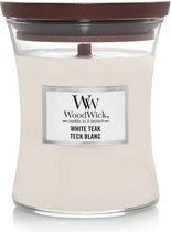 WoodWick Hourglass Medium Geurkaars - White Teak