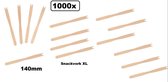 1000x Houten snackvork XL 140mm