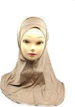 Khaki zachte hoofddoek, Mooie hijab 2 stuks (onderkapje hijab)