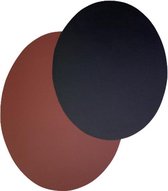 Placemat Kunstleer RODY - Dubbelzijdig Rood / Zwart - Ovaal - 33 x 45 cm - Set Van 2