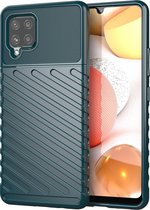 Samsung Galaxy A42 5G Hoesje - Mobigear - Groove Serie - TPU Backcover - Groen - Hoesje Geschikt Voor Samsung Galaxy A42 5G