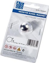 Neodym magneet Alco 19mm ron - blister 1st 19mm zilver 5,6kg