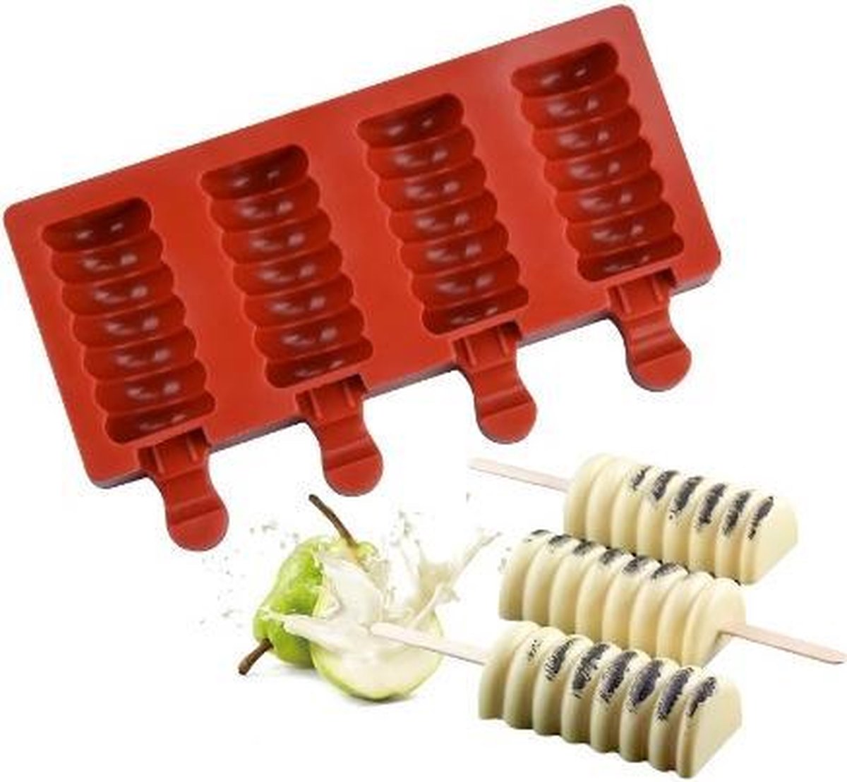 Twister Magnum Siliconen Bakvorm - Popsickle - Magnums Maker - Ijs Maker - Ijs mold - Chocoladevorm - Bakvormen - Siliconen mal - Kleur Bruin