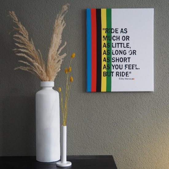 Canvas print Eddy Merckx - wanddecoratie - wielrennen - quotes van wereldkampioenen - 40x30