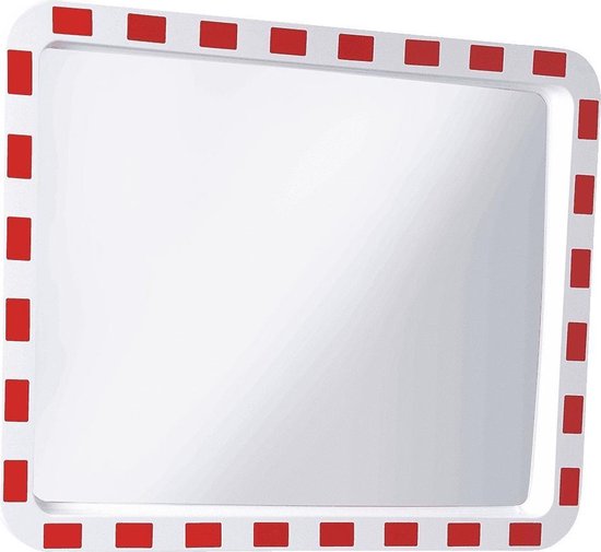 Verkeersspiegel met verwarming - rood wit - reflecterend 1000 x 800 mm