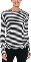 Coolibar - UV Zwemshirt voor dames - Longsleeve - BaiKal - Zwart/Wit - maat XL