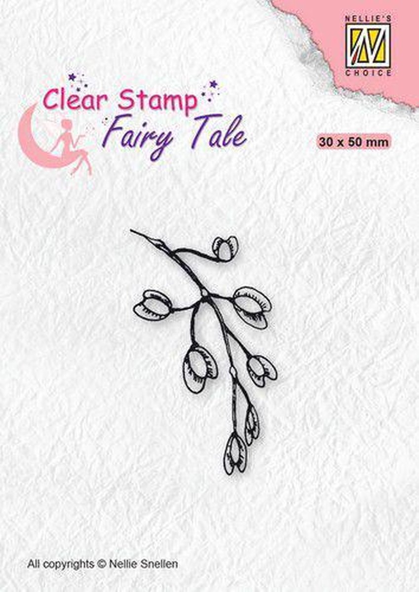 FTCS025 stempel Nellie Snellen - Clearstamp silhouette - Fairy serie - blossom - bloeiende tak - bloesem