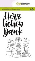 CraftEmotions stempel A6 - handletter - Herzlichen Dank Duits